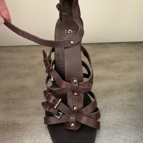Brown leather heels/sandals Size 8 EUC - Picture 6 of 8